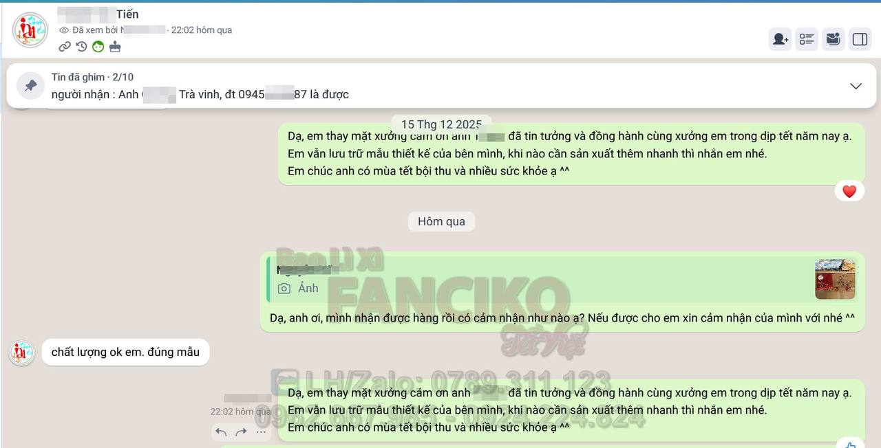 Feedback khách hàng doanh nghiệp Fanciko